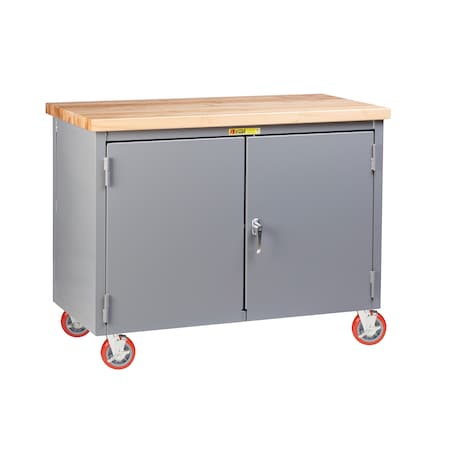 Little Giant Work Center Cabinet, 24"X36" Butcher Block, Polyurethane, 3000 lbs. WTC2D2436-6PYBK